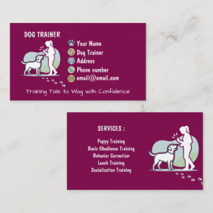 Minimalistischer Hundetrainer Anpassbar Visitenkarte
