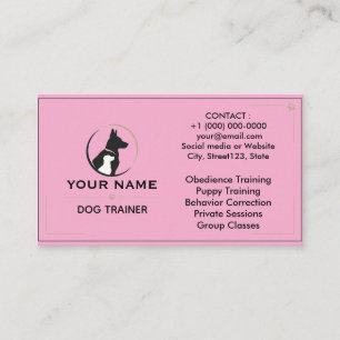 Minimalistischer Hundetrainer Individuelle Visiten Visitenkarte