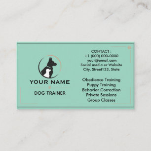 Minimalistischer Hundetrainer Individuelle Visiten Visitenkarte