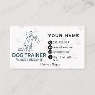 Minimalistischer Hundetrainer Individuelle Visiten Visitenkarte