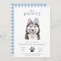 Minimalistischer Husky Hund Einladung | Pawty