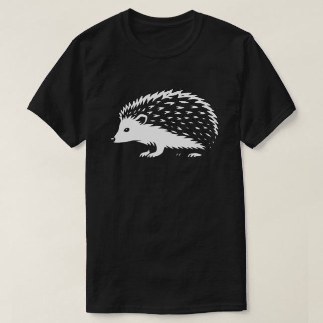 Minimalistischer Igel-Spaziergang T-Shirt (Design vorne)