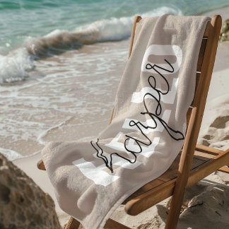 Minimalistischer Individuelle Name | Hallo Persona Strandtuch