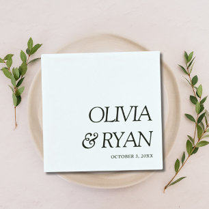 Minimalistischer Individuelle Name Hochzeit von Na Serviette