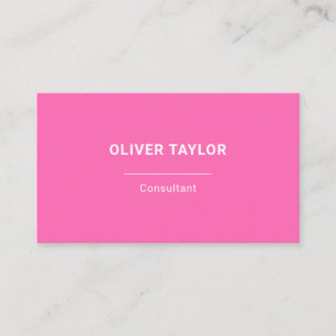 Minimalistischer Individuelle Name in Pink und Wei Visitenkarte