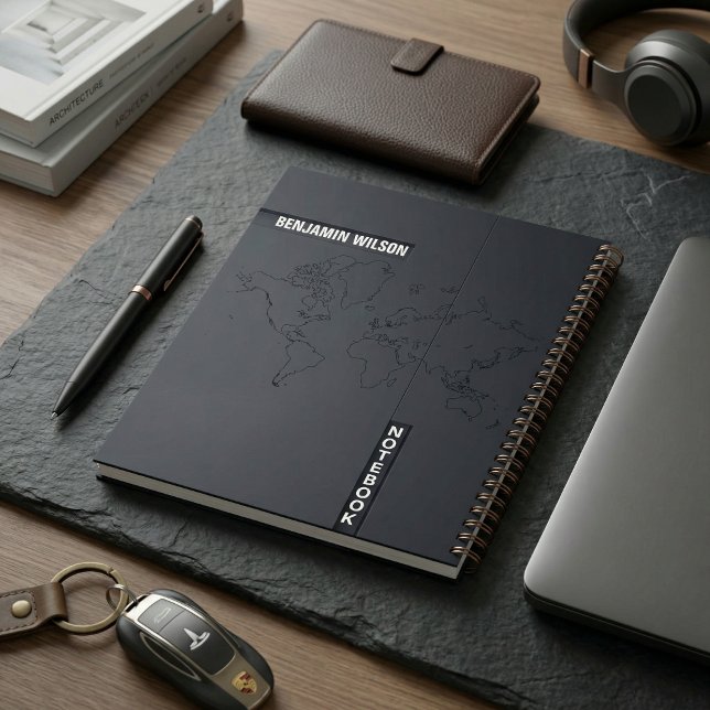 Minimalistischer Individuelle Name Schwarz/Weiß Notizbuch (Black & White Minimalist Custom Name Notebook
)