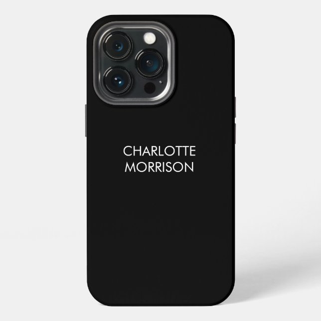Minimalistischer individuelle Name Text monogramm  iPhone Hülle (Hinten)