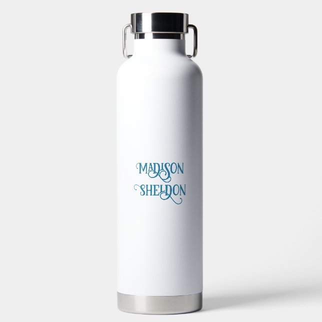 Minimalistischer Individuelle Name Trinkflasche (Vorderseite)