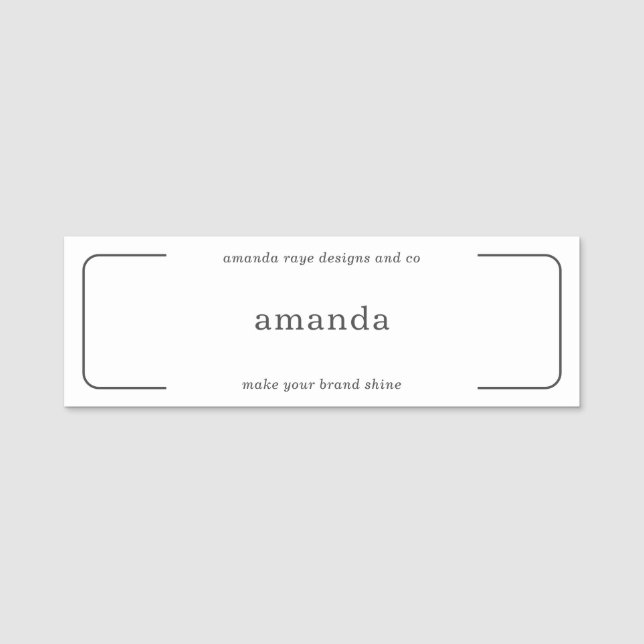 Minimalistischer Innendesign Studio Mitarbeiter Namensschild (Vorderseite)