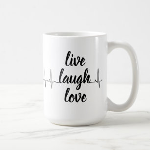minimalistischer inspirierender Herzschlag Kaffeetasse