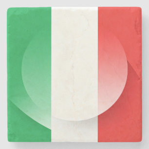 Minimalistischer italienischer Flaggen-Untersetzer Steinuntersetzer