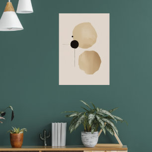 Minimalistischer Japandi-Blob-Poster Beige Abstr Poster