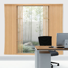 Minimalistischer Japandi-Holzlatten-Innenhof mit B Wandteppich