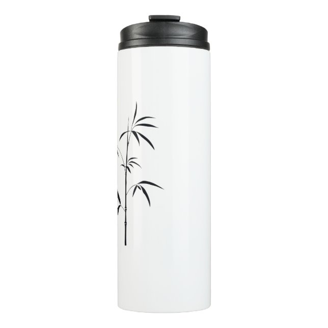 Minimalistischer japanischer Bambus Thermosbecher (Vorderseite)