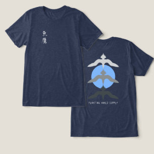 Minimalistischer japanischer Fischfalke im Ukiyo-e Tri-Blend Shirt