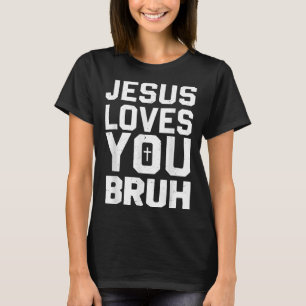 Minimalistischer Jesus liebt dich Bruder lustiger T-Shirt