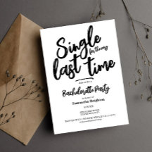 Minimalistischer Junggeselinnen-Abschied Einladung