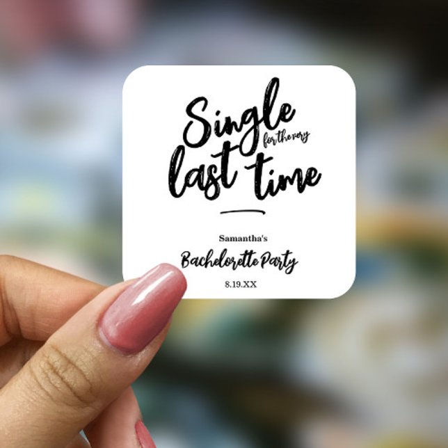 Minimalistischer Junggeselinnen-Abschied Quadratischer Aufkleber (Von Creator hochgeladen)