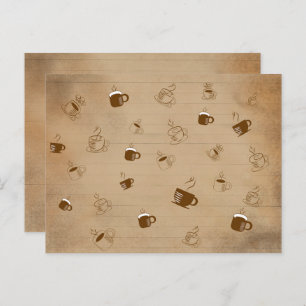 Minimalistischer Kaffee-Cup gestreiftes Muster - M Postkarte