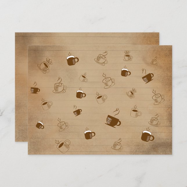 Minimalistischer Kaffee-Cup gestreiftes Muster - M Postkarte (Vorne/Hinten)