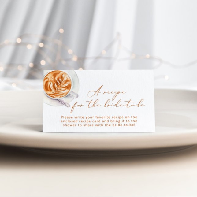 Minimalistischer Kaffee Rezept für die Braut Begleitkarte (Von Creator hochgeladen)