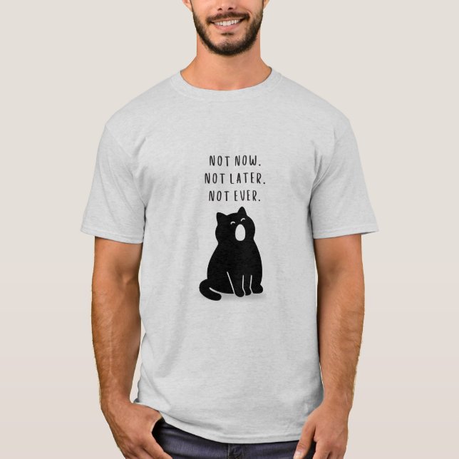 Minimalistischer Katzen-Introvertierter Herren-Zit T-Shirt (Vorderseite)
