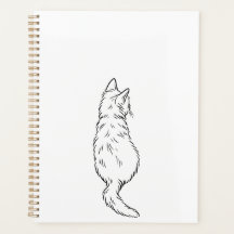 Minimalistischer Katzen-Rückenansicht-Linienkunst-