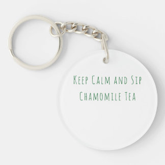 Minimalistischer Keep Calm und trinke Kamillentee- Schlüsselanhänger