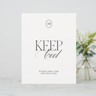 Minimalistischer Keep Cool Fan Hochzeitsschild