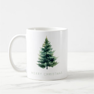 Minimalistischer Kiefernbaum Grüner Weihnachtsfeie Kaffeetasse
