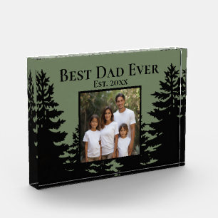Minimalistischer Kiefernbaum zum besten Vater alle Fotoblock
