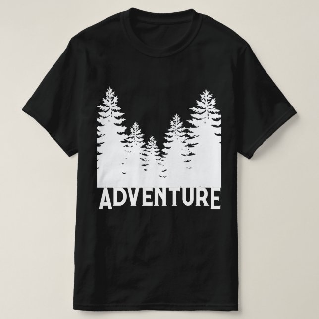 Minimalistischer Kiefernwald Abenteuer T-000 T-Shirt (Design vorne)
