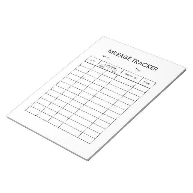 Minimalistischer Kilometerzähler Notizblock (angewinkelt)