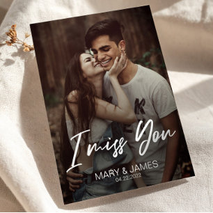 Minimalistischer Klassiker lustig Ich vermisse dic Postkarte