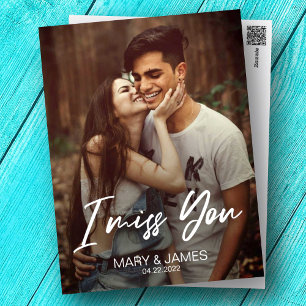 Minimalistischer Klassiker lustig Ich vermisse dic Postkarte