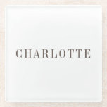 Minimalistischer klassischer Beruflicher Name Glasuntersetzer<br><div class="desc">Verschiedene Größen- und Typoptionen,  leicht zu bedienendes Erstellungswerkzeug. Sie müssen nur den Namen ändern.</div>