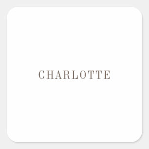 Minimalistischer klassischer Beruflicher Name Quadratischer Aufkleber