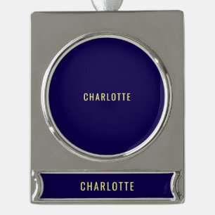 Minimalistischer Klassischer Professioneller Blau Banner-Ornament Silber