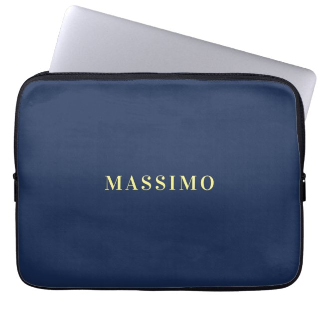 Minimalistischer Klassischer Professioneller Blau  Laptopschutzhülle (Vorderseite)