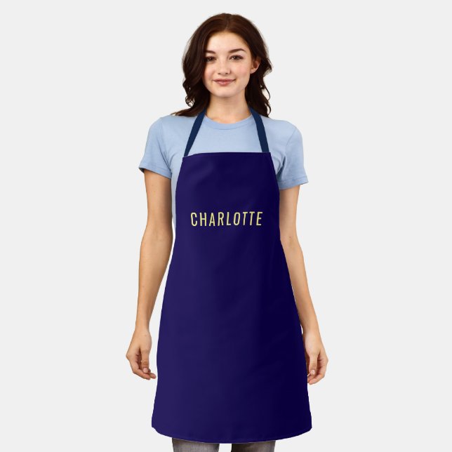 Minimalistischer Klassischer Professioneller Blau  Schürze (Getragen)