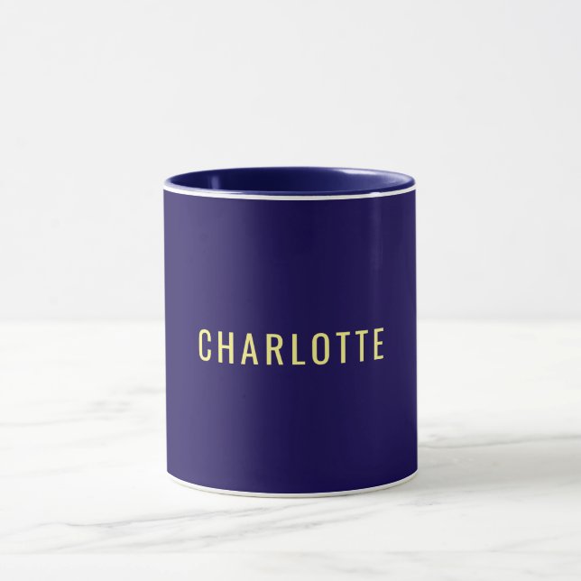 Minimalistischer Klassischer Professioneller Blau  Tasse (Zentrum)