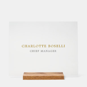 Minimalistischer Klassischer Professioneller Goldf Acrylschild