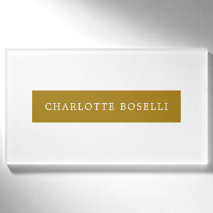 Minimalistischer klassischer professioneller Goldf Namenschild