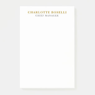 Minimalistischer Klassischer Professioneller Goldf Post-it Klebezettel