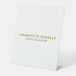 Minimalistischer Klassischer Professioneller Goldf Sockelschild