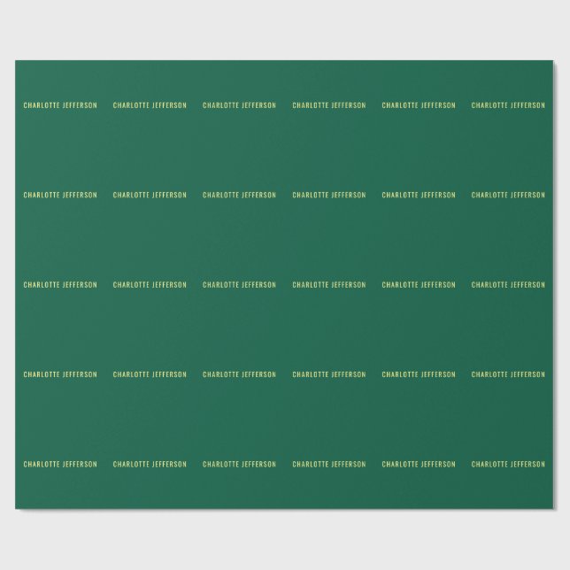 Minimalistischer Klassischer Professioneller Grün  Geschenkpapier (Flach)
