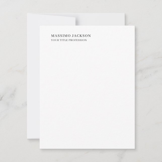 Minimalistischer klassischer schlichter profession RSVP karte (Vorderseite)