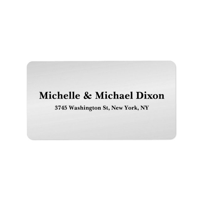 Minimalistischer klassischer Stil Elegant Silver G Adressaufkleber (Vorne)