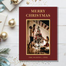 Minimalistischer klassischer Weihnachtsroter Brief