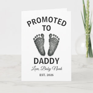 Minimalistischer Kohletinte Zum Papa Befördert Ben Karte